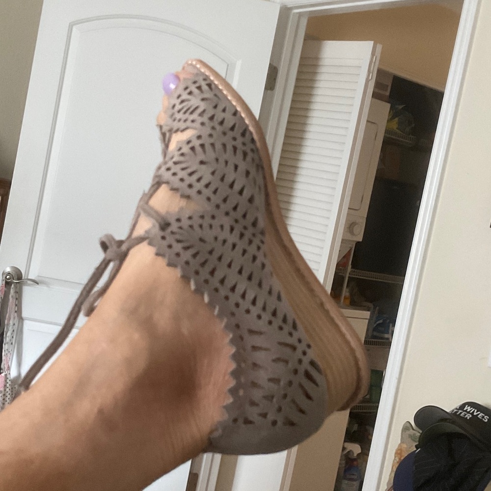 Jeffrey Campbell Gray Lace-Up Flats